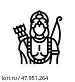ram god indian line icon vector illustration. Стоковая иллюстрация, иллюстратор Vectorwin / Фотобанк Лори