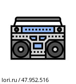 boombox retro music color icon vector illustration. Стоковая иллюстрация, иллюстратор Vectorwin / Фотобанк Лори