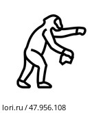 australopithecus human evolution line icon vector illustration. Стоковая иллюстрация, иллюстратор Vectorwin / Фотобанк Лори