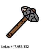 early stone tools human evolution color icon vector illustration. Стоковая иллюстрация, иллюстратор Vectorwin / Фотобанк Лори