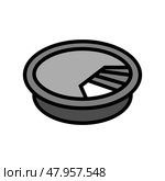 cable management grommet hardware furniture fitting color icon vector illustration. Стоковая иллюстрация, иллюстратор Vectorwin / Фотобанк Лори