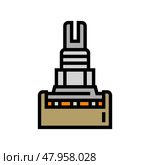 potentiometer electronic component color icon vector illustration. Стоковая иллюстрация, иллюстратор Vectorwin / Фотобанк Лори