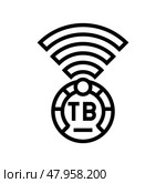 terabyte internet speed future technology line icon vector illustration. Стоковая иллюстрация, иллюстратор Vectorwin / Фотобанк Лори