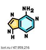nucleic acid bases biochemistry color icon vector illustration. Стоковая иллюстрация, иллюстратор Vectorwin / Фотобанк Лори