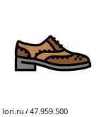 wingtip shoes hipster retro color icon vector illustration. Стоковая иллюстрация, иллюстратор Vectorwin / Фотобанк Лори