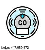 smart carbon monoxide detector home color icon vector illustration. Стоковая иллюстрация, иллюстратор Vectorwin / Фотобанк Лори
