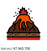 effusive eruption lava color icon vector illustration. Стоковая иллюстрация, иллюстратор Vectorwin / Фотобанк Лори