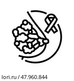 mixed tumors breast cancer line icon vector illustration. Стоковая иллюстрация, иллюстратор Vectorwin / Фотобанк Лори