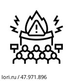 confrontational crisis line icon vector illustration. Стоковая иллюстрация, иллюстратор Vectorwin / Фотобанк Лори