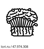 broccoli microgreen line icon vector illustration. Стоковая иллюстрация, иллюстратор Vectorwin / Фотобанк Лори