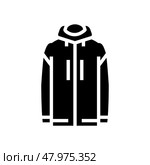 windproof outerwear male glyph icon vector illustration. Стоковая иллюстрация, иллюстратор Vectorwin / Фотобанк Лори