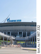 Stadium Gazprom-arena, modern building on Krestovsky island (2024 год). Редакционное фото, фотограф Василий Хомчин / Фотобанк Лори