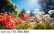 evergreen flower foliage sunlight botanical ai generated. Стоковое AI-изображение, AI-художник Vectorwin / Фотобанк Лори
