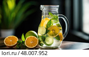 water detox vegan food ai generated. Стоковое AI-изображение, AI-художник Vectorwin / Фотобанк Лори