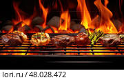 sear fire bbq food ai generated. Стоковое AI-изображение, AI-художник Vectorwin / Фотобанк Лори