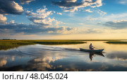 shorebirds prairie pothole marsh ai generated. Стоковое AI-изображение, AI-художник Vectorwin / Фотобанк Лори