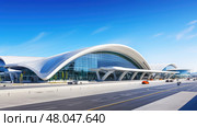 runway building airport background ai generated. Стоковое AI-изображение, AI-художник Vectorwin / Фотобанк Лори