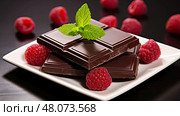 delicious dark chocolate health ai generated. Стоковое AI-изображение, AI-художник Vectorwin / Фотобанк Лори
