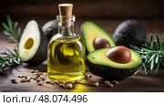 healthy avacado oil ai generated. Стоковое AI-изображение, AI-художник Vectorwin / Фотобанк Лори