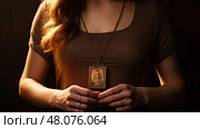 devotion brown scapular ai generated. Стоковое AI-изображение, AI-художник Vectorwin / Фотобанк Лори