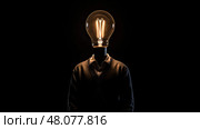 idea light bulb head ai generated. Стоковое AI-изображение, AI-художник Vectorwin / Фотобанк Лори