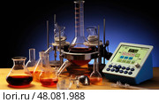 flask chemistry equipment ai generated. Стоковое AI-изображение, AI-художник Vectorwin / Фотобанк Лори