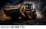 backhoe caterpillar construction equipment ai generated. Стоковое AI-изображение, AI-художник Vectorwin / Фотобанк Лори