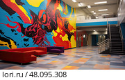 classrooms high school building ai generated. Стоковое AI-изображение, AI-художник Vectorwin / Фотобанк Лори