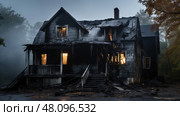smoke bad house ai generated. Стоковое AI-изображение, AI-художник Vectorwin / Фотобанк Лори