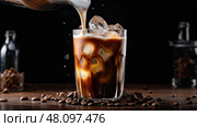 mocha coffee drinks ai generated. Стоковое AI-изображение, AI-художник Vectorwin / Фотобанк Лори