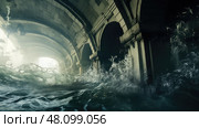 overflow city under water ai generated. Стоковое AI-изображение, AI-художник Vectorwin / Фотобанк Лори
