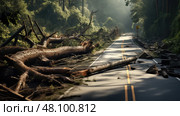 traffic road broken ai generated. Стоковое AI-изображение, AI-художник Vectorwin / Фотобанк Лори
