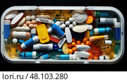 compartments pharmacy box ai generated. Стоковое AI-изображение, AI-художник Vectorwin / Фотобанк Лори