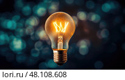 illumination data light bulb ai generated. Стоковое AI-изображение, AI-художник Vectorwin / Фотобанк Лори