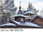 Церковь Рождества Пресвятой Богородицы. Город Тюмень. Улица Судоремонтная, 1б (2018 год). Стоковое фото, фотограф Александр Тараканов / Фотобанк Лори