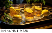 vitaminc warm lemon water. Стоковое AI-изображение, AI-художник Vectorwin / Фотобанк Лори