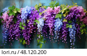 hyacinth purple and blue flowers ai generated. Стоковое AI-изображение, AI-художник Vectorwin / Фотобанк Лори