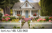 quaint old house exterior ai generated. Стоковое AI-изображение, AI-художник Vectorwin / Фотобанк Лори