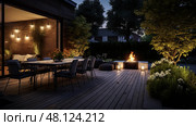 strategically outdoor led lights ai generated. Стоковое AI-изображение, AI-художник Vectorwin / Фотобанк Лори