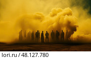 field yellow smoke ai generated. Стоковое AI-изображение, AI-художник Vectorwin / Фотобанк Лори