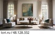 living elegant interior ai generated. Стоковое AI-изображение, AI-художник Vectorwin / Фотобанк Лори