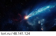 cosmic shooting star in space ai generated. Стоковое AI-изображение, AI-художник Vectorwin / Фотобанк Лори