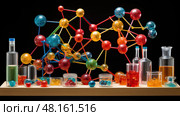 molecule chemistry symbols ai generated. Стоковое AI-изображение, AI-художник Vectorwin / Фотобанк Лори