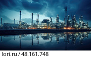 fracking oil and gas tech ai generated. Стоковое AI-изображение, AI-художник Vectorwin / Фотобанк Лори