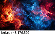 flickering blue and red fire ai generated. Стоковое AI-изображение, AI-художник Vectorwin / Фотобанк Лори