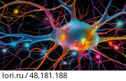 dopamine brain chemistry ai generated. Стоковое AI-изображение, AI-художник Vectorwin / Фотобанк Лори