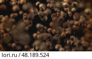 Coriander grains fly up and fall down. Filmed on a high-speed camera at 1000 fps. Стоковое видео, видеограф Артем Шадрин / Фотобанк Лори