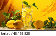 ade peel lemon yellow ai generated. Стоковое AI-изображение, AI-художник Vectorwin / Фотобанк Лори