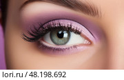 eyeshadow makeup purple ai generated. Стоковое AI-изображение, AI-художник Vectorwin / Фотобанк Лори