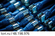 cat6a networking cable ai generated. Стоковое AI-изображение, AI-художник Vectorwin / Фотобанк Лори